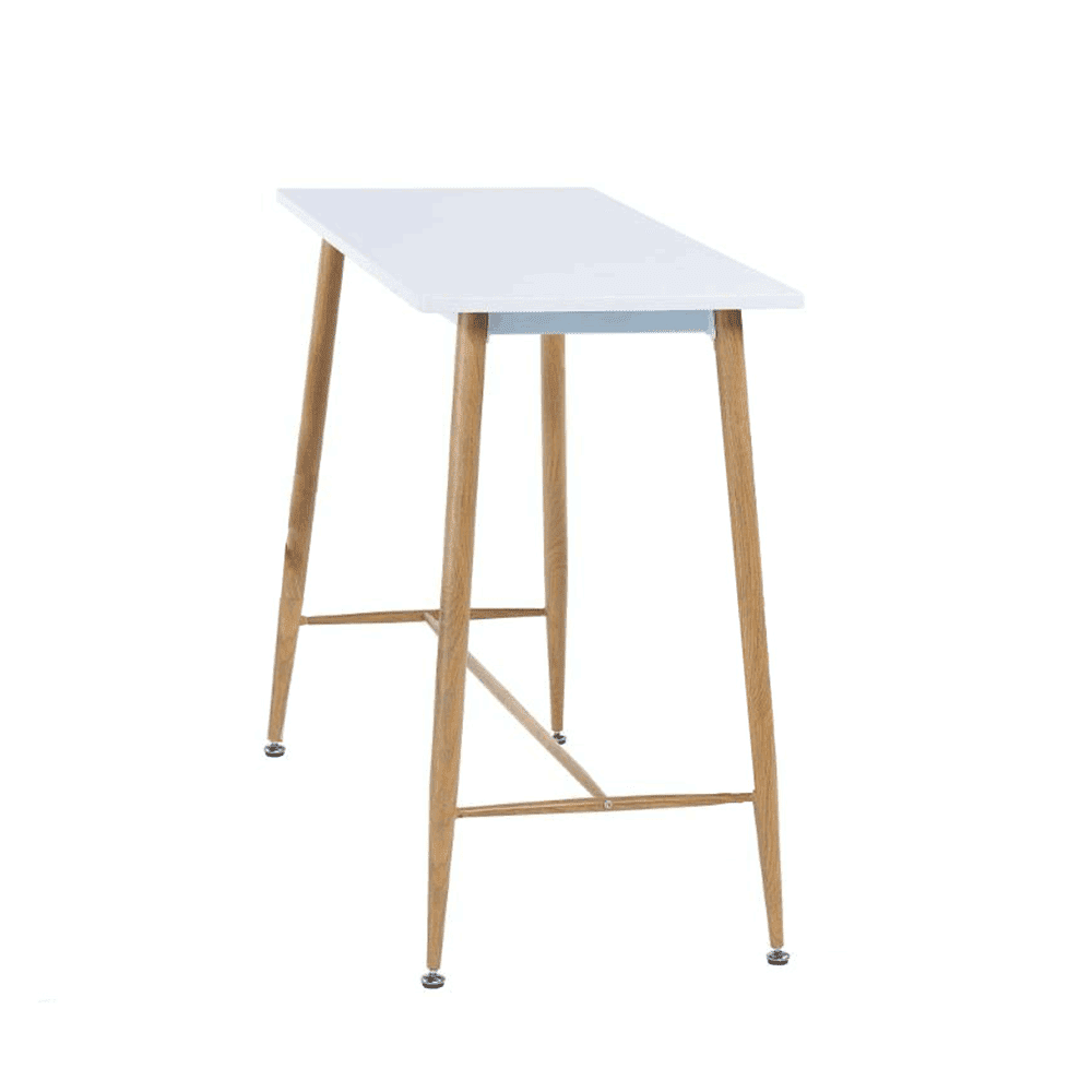 KONDELA Barový stôl, biela / buk, 110x50 cm, DORTON